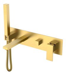 Смеситель для ванны Boheme Qubic 474-2-MG, матовое золото