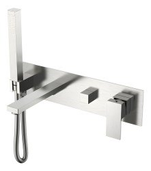 Смеситель для ванны Boheme Qubic 474-2-NB, никель