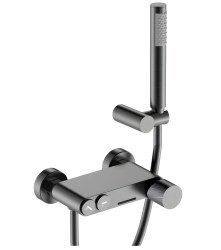 Смеситель для ванны с душем Boheme Stick 123-GM.2, оружейная сталь