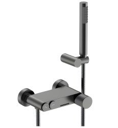 Смеситель для ванны с душем Boheme Stick 123-GM.4, оружейная сталь