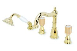 Смеситель на борт ванны Boheme Royal Cristal 395, золото