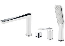 Смеситель на борт ванны Boheme Venturo 370-W, белый матовый