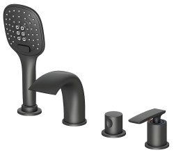 Смеситель на борт ванны Timo Helmi 4020/03Y с душем, черный матовый