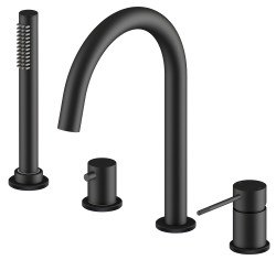 Смеситель на борт ванны Timo Saona 2320/03Y с душем, черный матовый