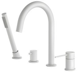 Смеситель на борт ванны Timo Saona 2320/16Y с душем, белый матовый