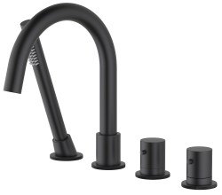 Смеситель на борт ванны Timo Saona 2330/03Y с душем, черный матовый