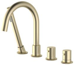 Смеситель на борт ванны Timo Saona 2330/17Y с душем, матовое золото