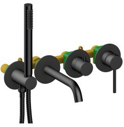 Смеситель для ванны Timo Saona 2314/03YSM с душем, черный матовый