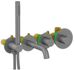 Смеситель для ванны Timo Saona 2324/18YSM с душем, черное золото