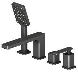 Смеситель на борт ванны Timo Torne 4330/03Y с душем, черный матовый