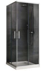 Душевой уголок Abber Schwarzer Diamant AG020805 80x80, профиль хром