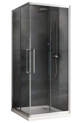 Душевой уголок Abber Schwarzer Diamant AG02080H 80x80, профиль хром