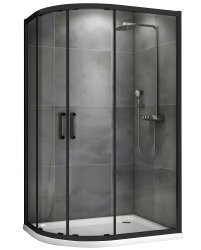 Душевой уголок Abber Schwarzer Diamant AG01180B 100x80, профиль черный