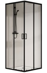 Душевой уголок Vincea City VSS-5CT8010CLB 100x80, профиль черный