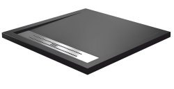 Душевой поддон WasserKraft Abens 20T03 90x90 из искусственного камня, черный