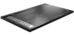 Душевой поддон WasserKraft Neime 19T36 140x90 из искусственного камня, черный