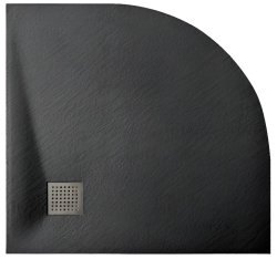 Душевой поддон WasserKraft Elbe 74T01 90x90 стеклопластик, черный