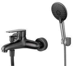 Смеситель для ванны с душем Wonzon&Woghand Alfa WW-AE3204-BGG, темный графит