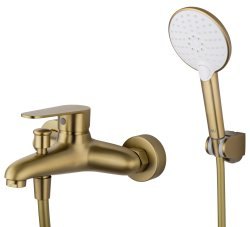 Смеситель для ванны с душем Wonzon&Woghand Alfa WW-AE3204-BG, брашированное золото