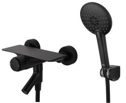 Смеситель для ванны с душем Wonzon&Woghand Click WW-FE05L221-MB, черная матовая
