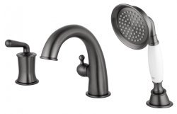 Смеситель на борт ванны Wonzon&Woghand Steam WW-88659008-BGM, темный графит