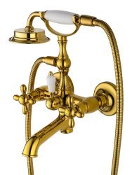 Смеситель для ванны с душем Wonzon&Woghand Retro WW-88639020-PG, глянцевое золото