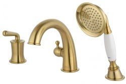 Смеситель на борт ванны Wonzon&Woghand Steam WW-88659008-BG, брашированное золото