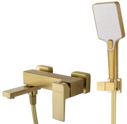 Смеситель для ванны с душем Wonzon&Woghand Cube 2.0 WW-88037068-BG, брашированное золото