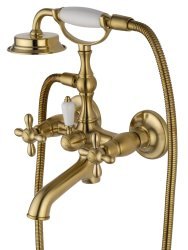 Смеситель для ванны с душем Wonzon&Woghand Retro WW-88639020-BG, брашированное золото