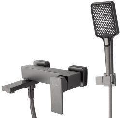 Смеситель для ванны с душем Wonzon&Woghand Cube 2.0 WW-88037068-BGM, темный графит