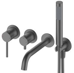Встраиваемый смеситель для ванны Wonzon&Woghand Stick WW-889017-BGM, темный графит