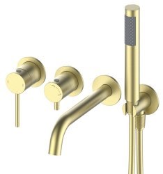 Встраиваемый смеситель для ванны Wonzon&Woghand Stick WW-889017-BG, брашированное золото