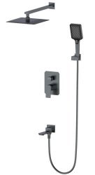 Встраиваемая душевая система Wonzon&Woghand Diamond WW-88939011-BGM, темный графит