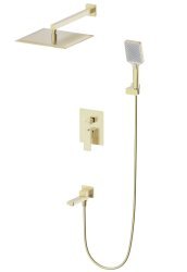 Встраиваемая душевая система Wonzon&Woghand Cube 2.0 WW-88087068-BG, брашированное золото
