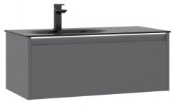 Тумба с раковиной Orka Lisbon 90 подвесная, серая матовая
