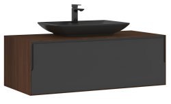 Тумба с раковиной Orka Craft 120 подвесная, орех-антрацит