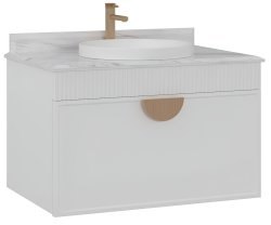 Тумба с раковиной Orka Molino 80 подвесная, белая матовая