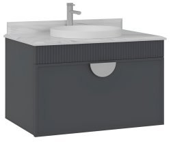 Тумба с раковиной Orka Molino 80 подвесная, антрацит матовый