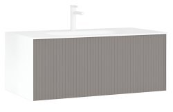 Тумба с раковиной Orka Cube 120 подвесная, бежевая матовая