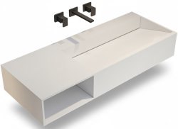 Тумба с раковиной ABBER Stein 120 AS2640-1.2 L подвесная, белая матовая