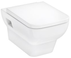 Подвесной унитаз Hansgrohe CreekTide Q HGSET001 безободковый, белый с сиденьем