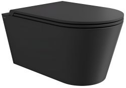 Подвесной унитаз Alice Hide Round 31170108SET, черный матовый с сиденьем