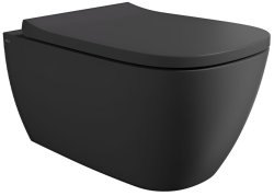 Подвесной унитаз Alice Wunder 45000108SET, черный матовый с сиденьем