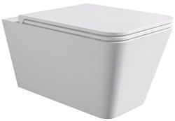 Подвесной унитаз Alice Hide Square 31210109SET, белый матовый с сиденьем