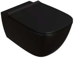 Подвесной унитаз Globo Genesis GNS02.AR безободковый, черный матовый