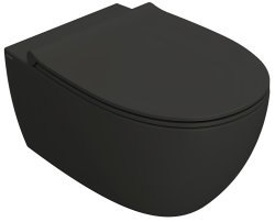 Подвесной унитаз Globo 4ALL MDS03.SK безободковый, черно-серый матовый
