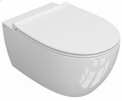 Подвесной унитаз Globo 4ALL MDS03KBI безободковый, белый с сиденьем