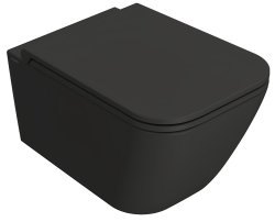 Подвесной унитаз Globo Stone STS05.AR безободковый, черный матовый