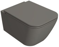 Подвесной унитаз Globo Stone STS05.AT безободковый, серо-коричневый матовый