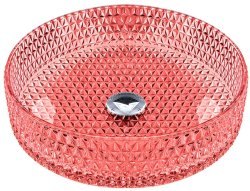 Накладная раковина Abber Glas AK2301OR 39x39, красная